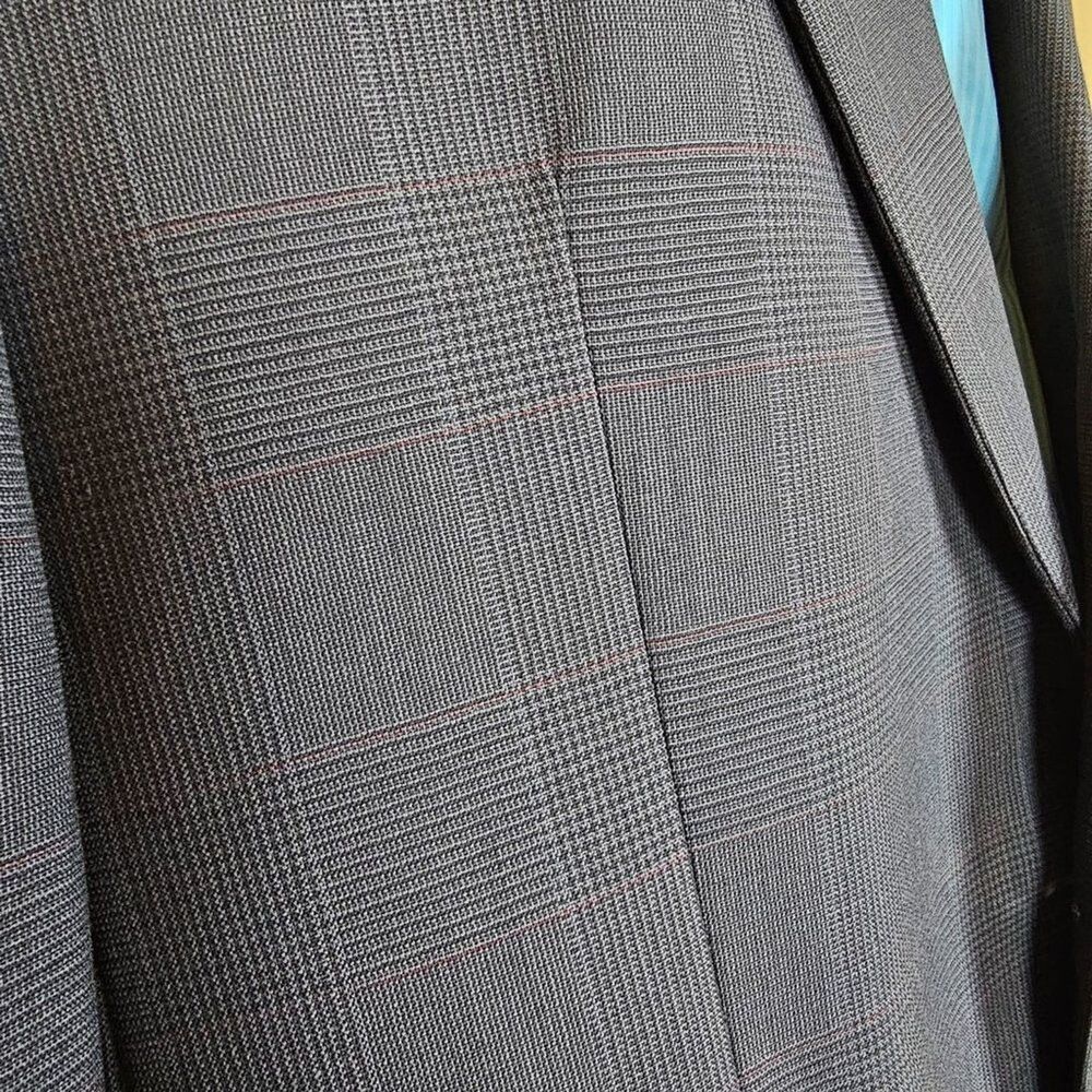 Vintage Polo University Club by Ralph Lauren Wool Suit Jacket Windowpane Size 40 - Picture 4 of 9
